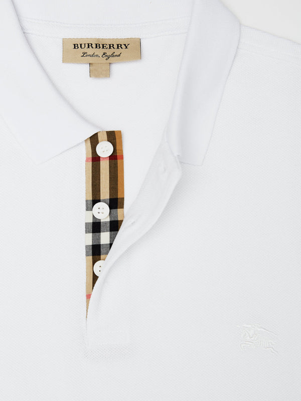 White Cotton Collared Polo Shirt Burberry