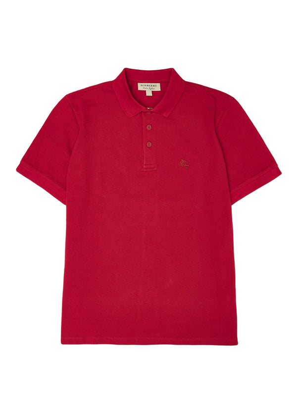 Red Cotton Collared Polo Shirt Burberry