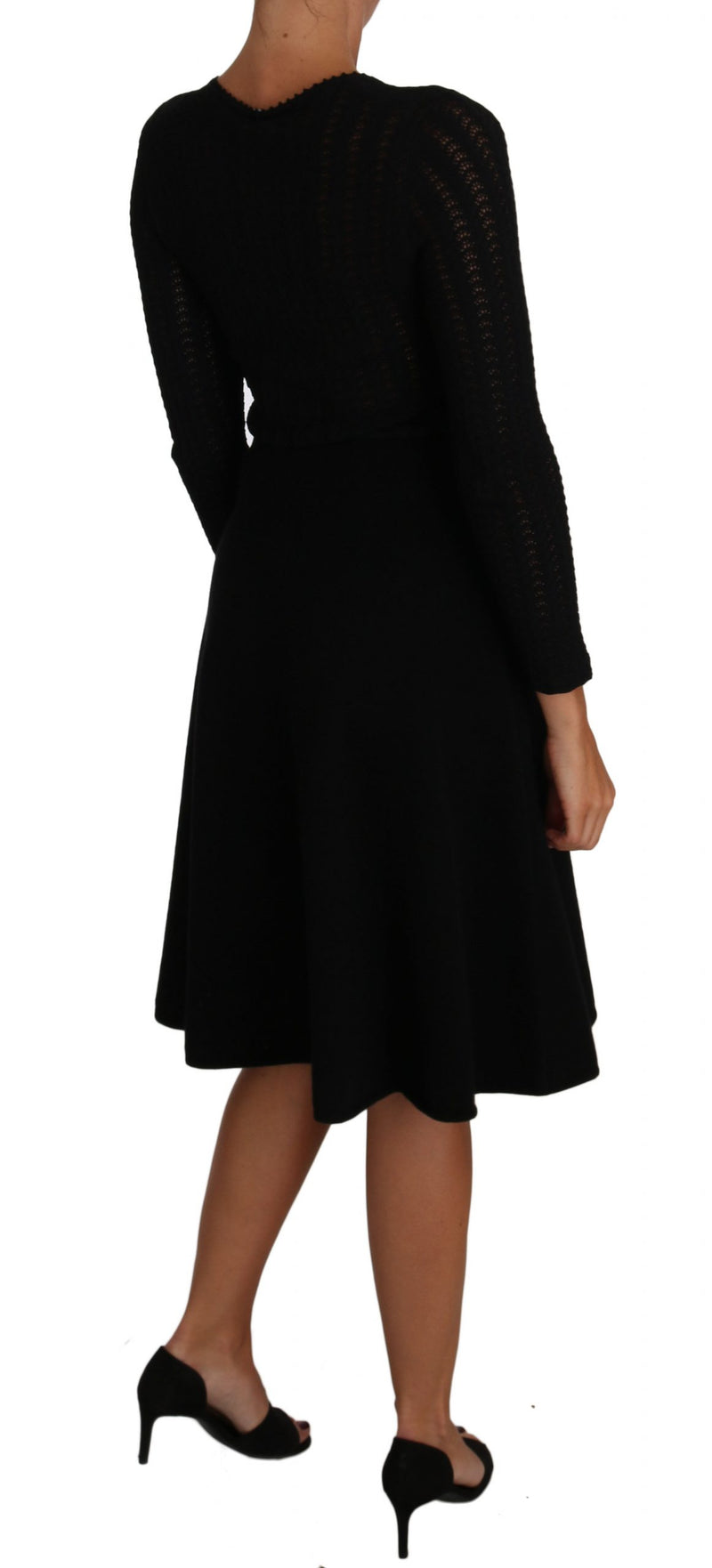 Elegant Black Knitted Sheath Dress Dolce & Gabbana