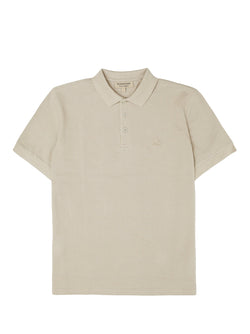 Pale Stone Cotton Collared Polo Shirt Burberry