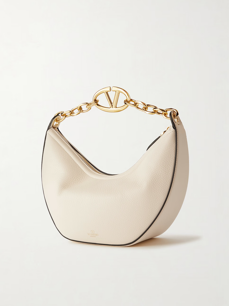 Ivory Leather Small Hobo Vlogo Shoulder Bag Valentino Garavani