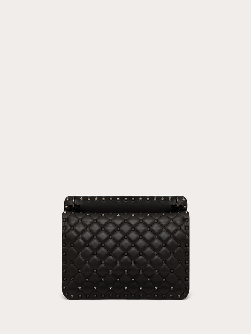 Black Nappa Leather Medium Rockstudt Spike Bag Valentino Garavani