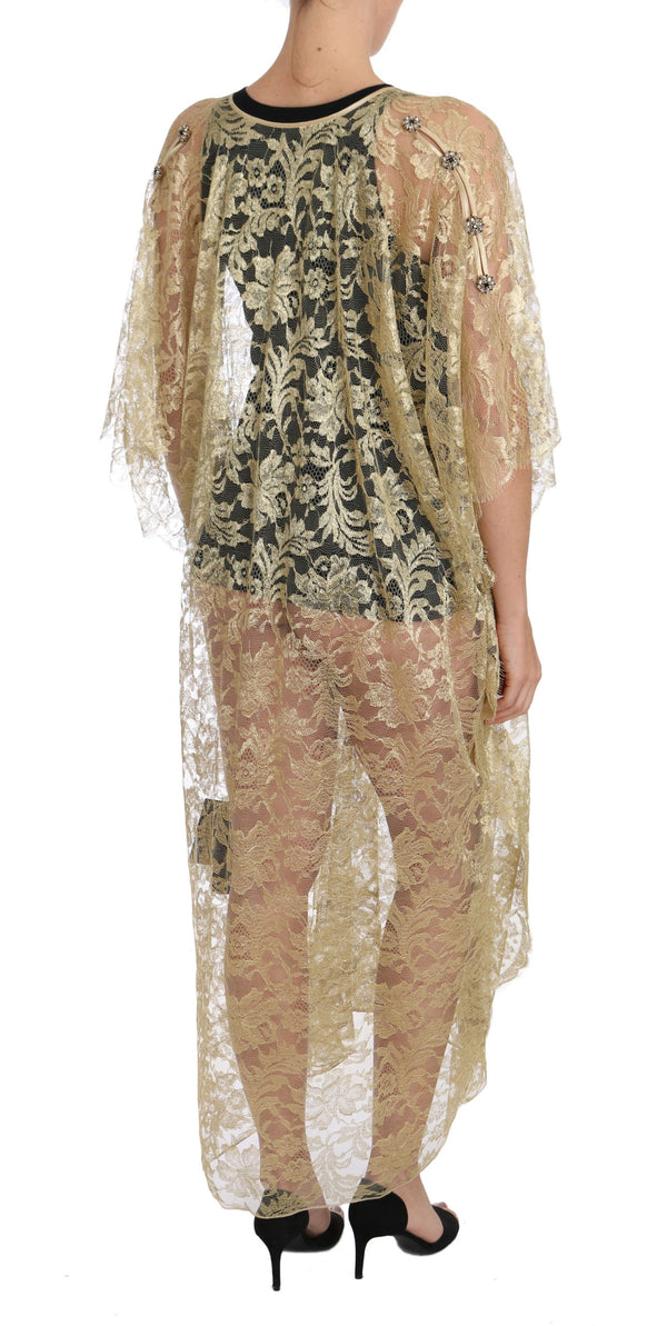 Golden Floral Lace Kaftan Sundress Dolce & Gabbana