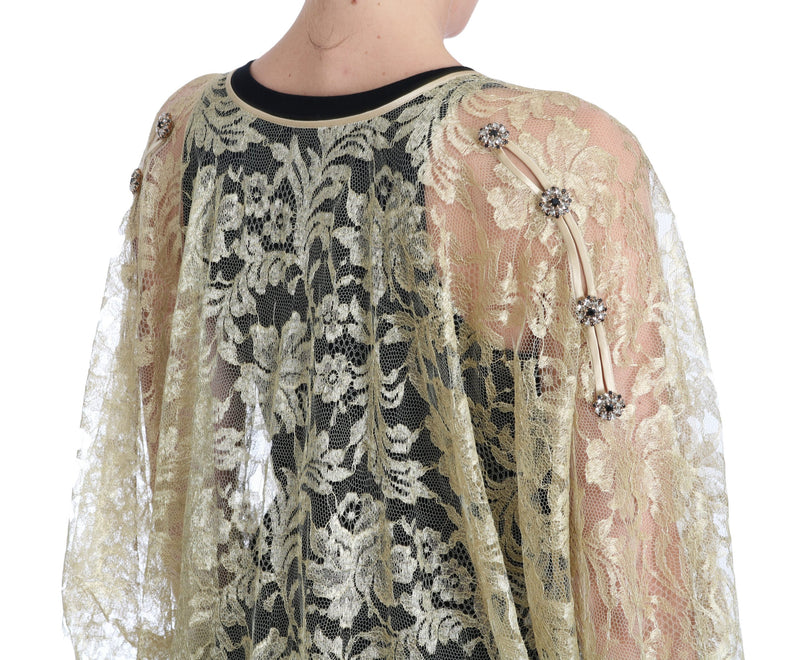 Golden Floral Lace Kaftan Sundress Dolce & Gabbana