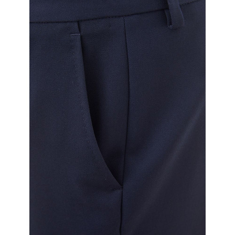 Elegant Blue Wool Pants for Women Lardini