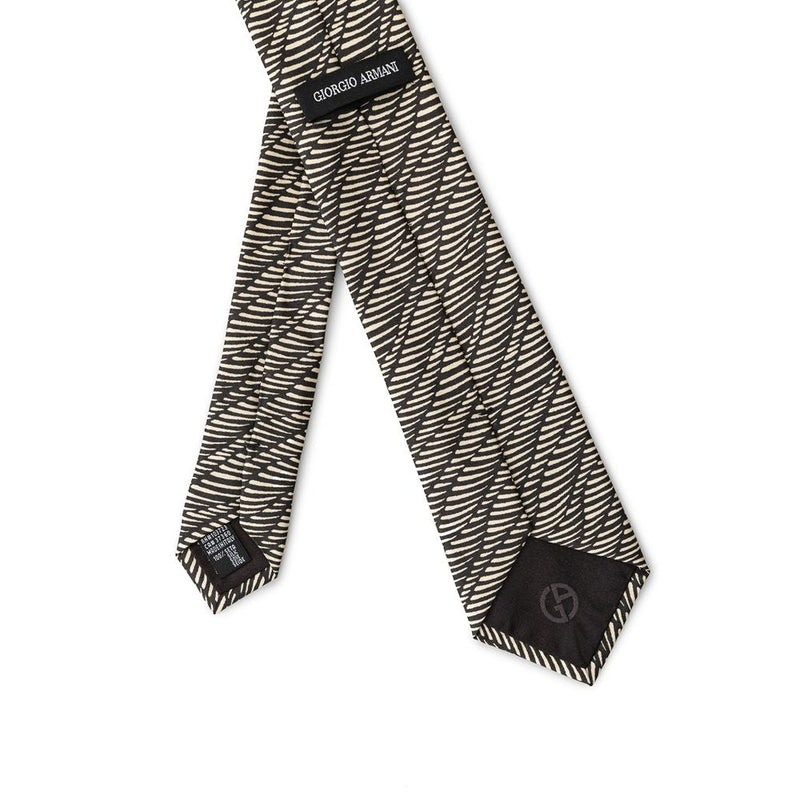 Black And White Silk Ties & Bowty Giorgio Armani