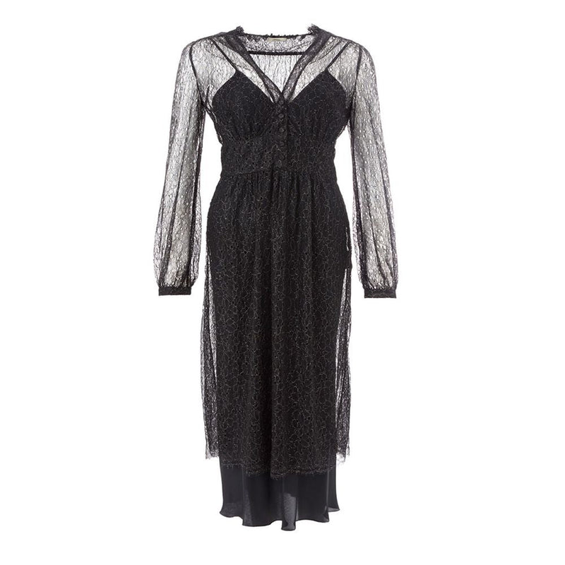 Elegant Black Nylon Dress Lardini