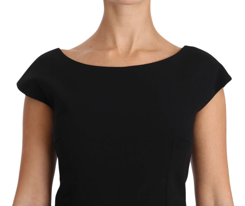 Elegant Black Maxi Sheath Dress Dolce & Gabbana