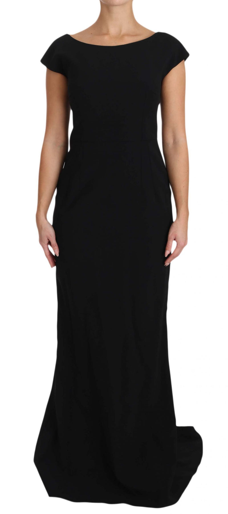 Elegant Black Maxi Sheath Dress Dolce & Gabbana