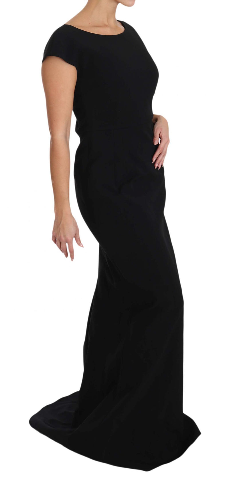Elegant Black Maxi Sheath Dress Dolce & Gabbana