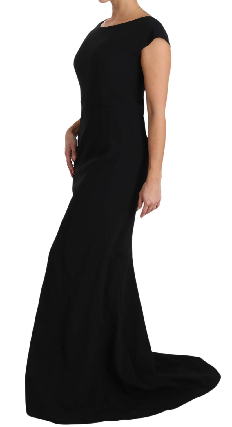 Elegant Black Maxi Sheath Dress Dolce & Gabbana