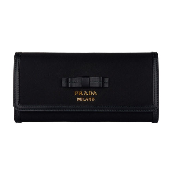 Black Leather Leather Leather Wallet Prada