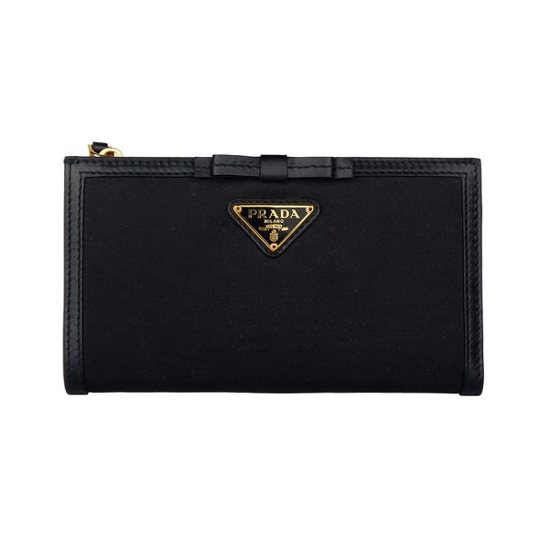 Black Leather Leather Leather Wallet Prada