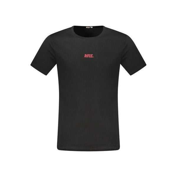 Black Cotton Men T-Shirt Rifle