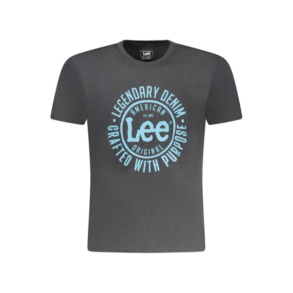 Black Cotton Men T-Shirt Lee