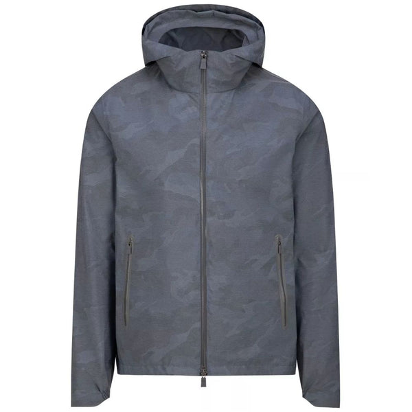 Blue Nylon Jacket Herno