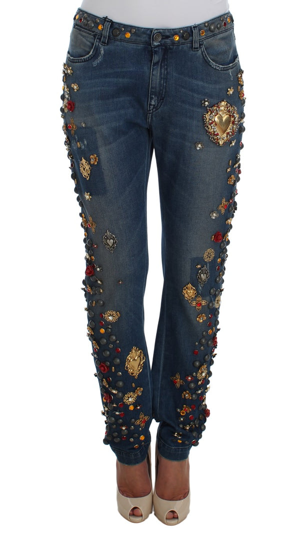 Enchanted Sicily Embellished Boyfriend Jeans Dolce & Gabbana