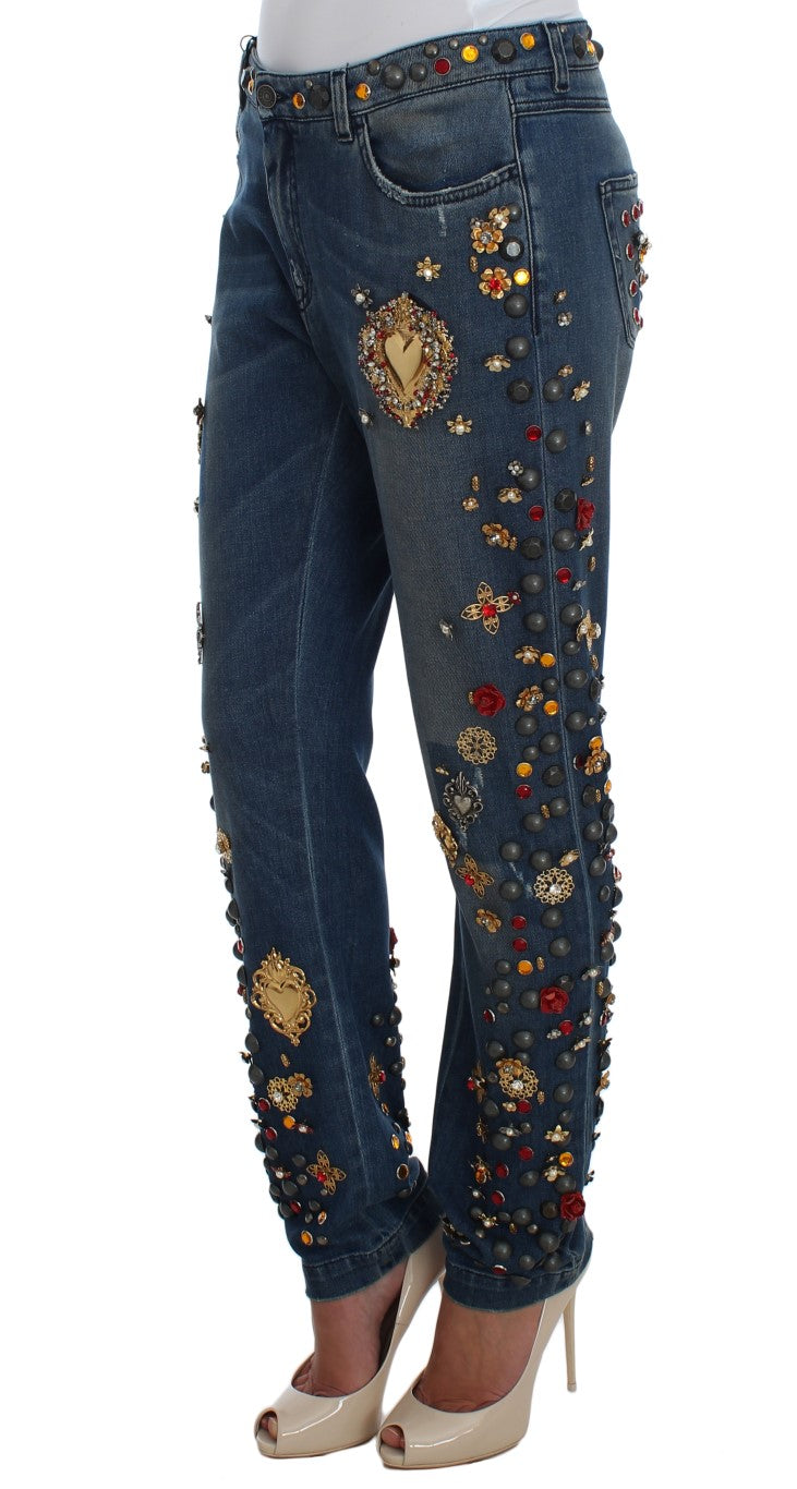 Enchanted Sicily Embellished Boyfriend Jeans Dolce & Gabbana