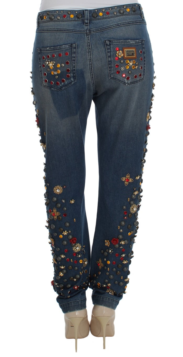 Enchanted Sicily Embellished Boyfriend Jeans Dolce & Gabbana