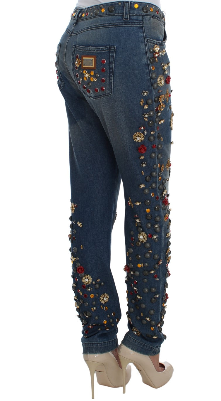 Enchanted Sicily Embellished Boyfriend Jeans Dolce & Gabbana