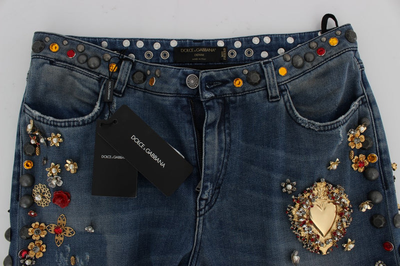 Enchanted Sicily Embellished Boyfriend Jeans Dolce & Gabbana