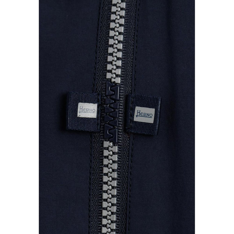 Blue Nylon Jacket Herno