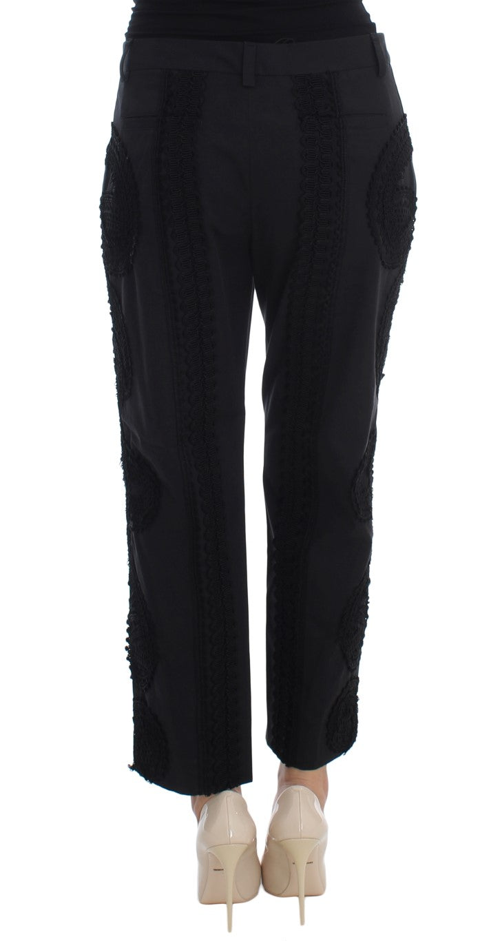 Elegant Black Torero Capri Pants Dolce & Gabbana