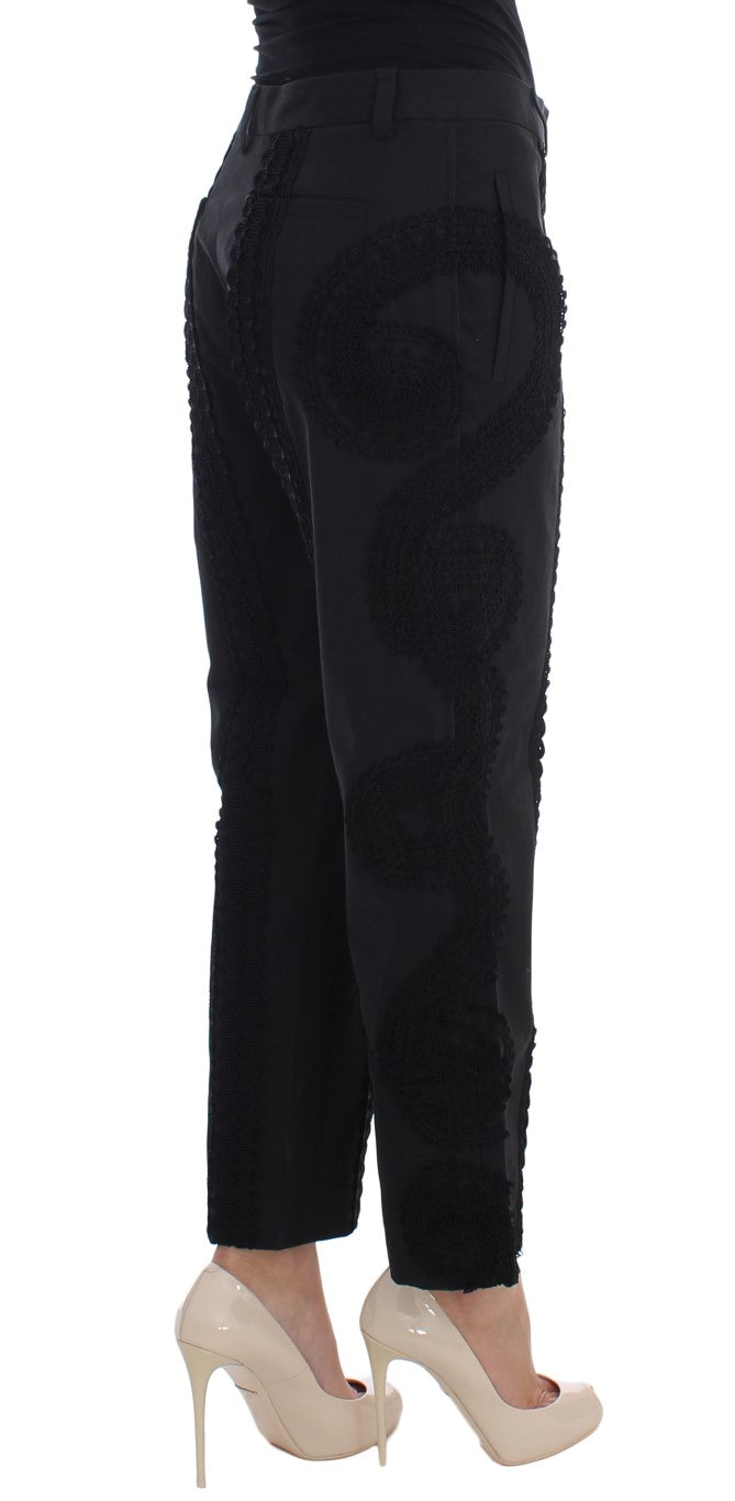 Elegant Black Torero Capri Pants Dolce & Gabbana