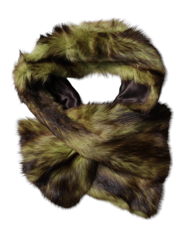 Multicolor Fur Shawl Neck Wrap Cover Collar Scarf Dolce & Gabbana
