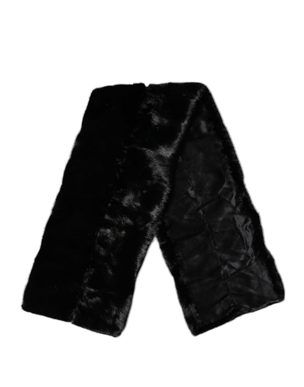 Black Fur Shawl Neck Wrap Cover Collar Scarf Dolce & Gabbana