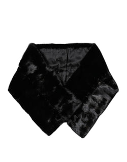 Black Fur Shawl Neck Wrap Cover Collar Scarf Dolce & Gabbana