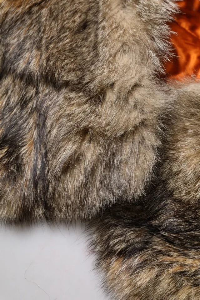 Brown Fur Shoulder Collar Neck Wrap Scarf Dolce & Gabbana
