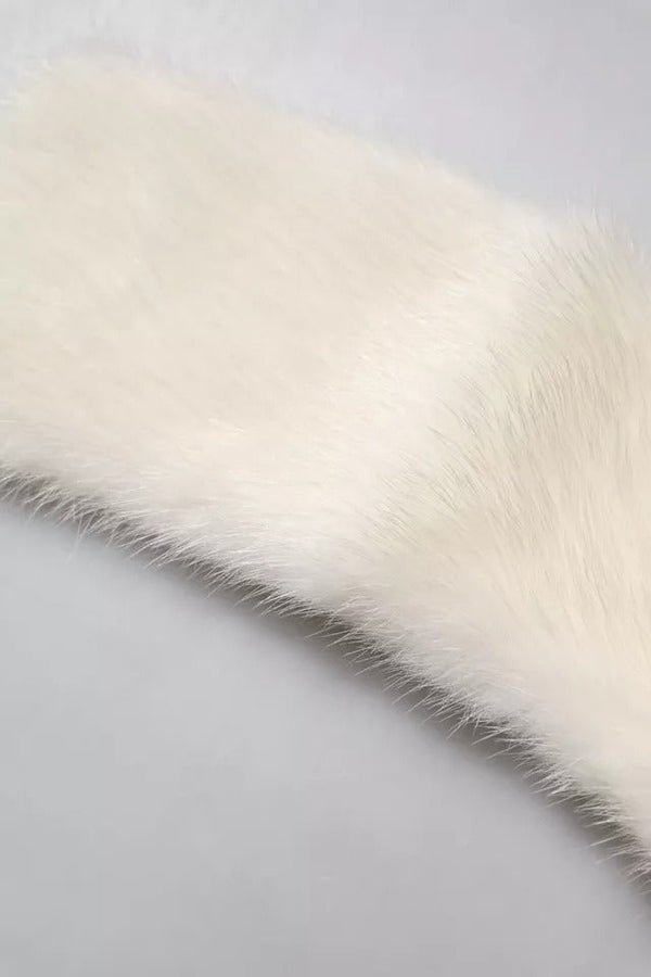 White Mink Fur Collar Women Neck Wrap Scarf Dolce & Gabbana