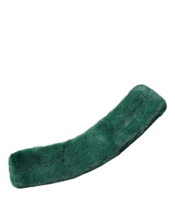 Green Mink Fur Collar Women Neck Wrap Scarf Dolce & Gabbana