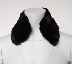 Black Lamb Fur Collar Women Neck Wrap Scarf Dolce & Gabbana