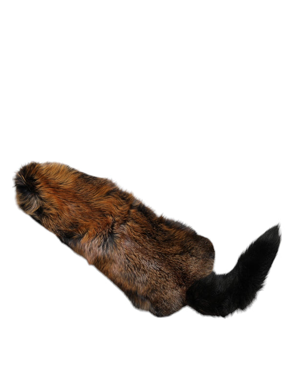 Brown Red Fox Fur Neck Warmer Winter Scarf Dolce & Gabbana