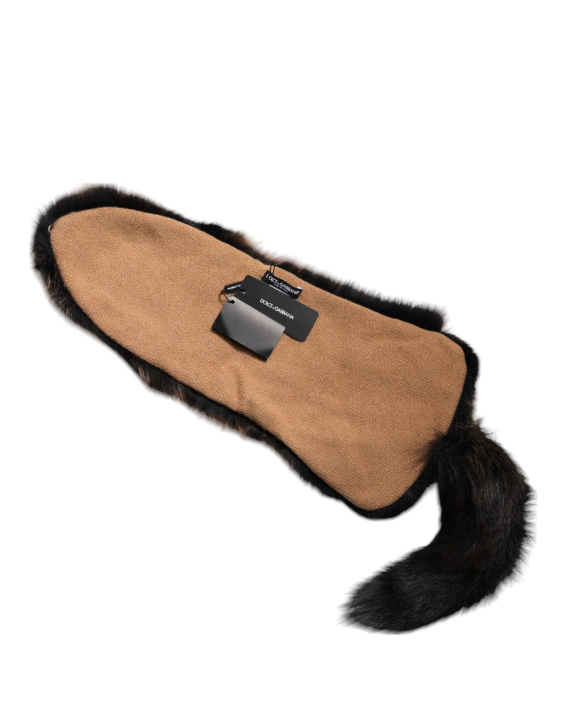 Brown Red Fox Fur Neck Warmer Winter Scarf Dolce & Gabbana