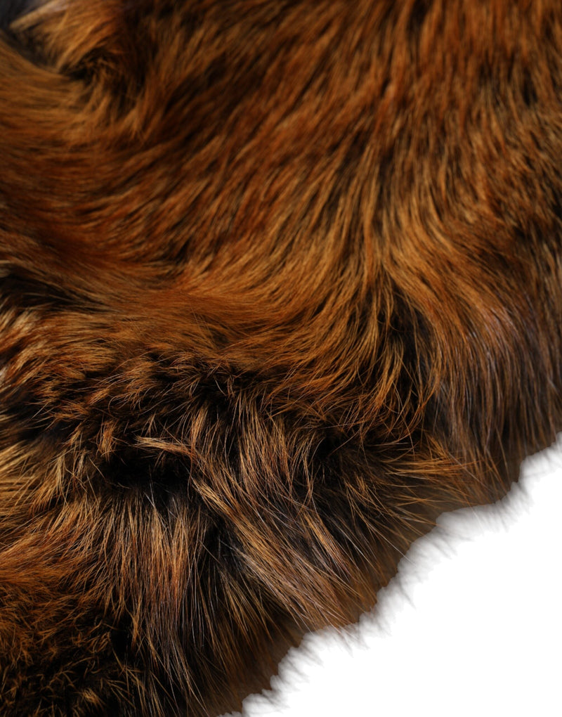 Brown Red Fox Fur Neck Warmer Winter Scarf Dolce & Gabbana
