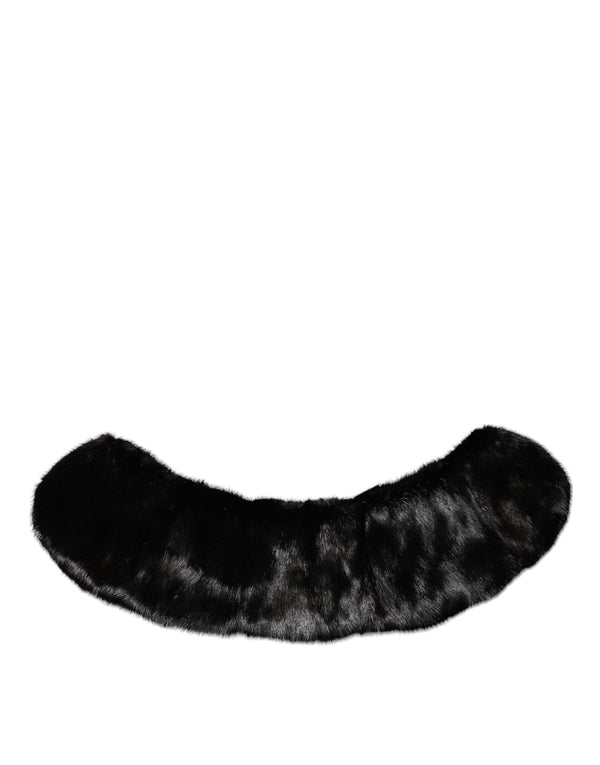 Black Fur Shawl Neck Wrap Cover Collar Scarf Dolce & Gabbana