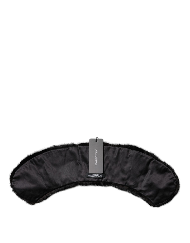 Black Fur Shawl Neck Wrap Cover Collar Scarf Dolce & Gabbana