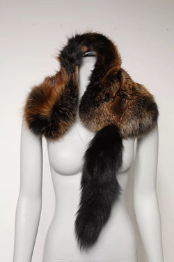 Brown Red Fox Fur Neck Warmer Winter Scarf Dolce & Gabbana