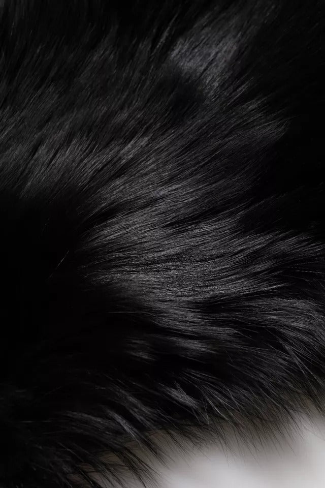 Black Fox Fur Neck Wrap Warmer Winter Scarf Dolce & Gabbana