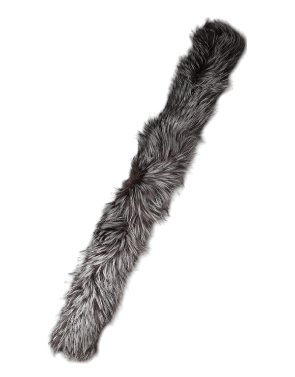 Gray Fox Fur Neck Wrap Warmer Winter Scarf Dolce & Gabbana