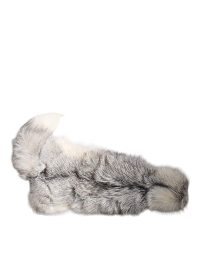 White Fox Fur Neck Wrap Warmer Winter Scarf Dolce & Gabbana