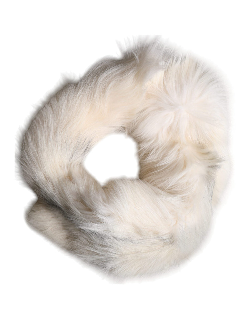 White Fox Fur Neck Wrap Warmer Winter Scarf Dolce & Gabbana