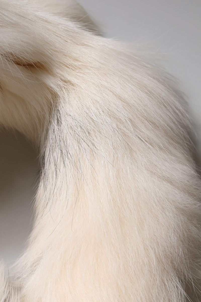 White Fox Fur Neck Wrap Warmer Winter Scarf Dolce & Gabbana