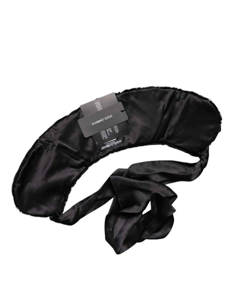 Black Lamb Fur Women Neck Warmer Winter Scarf Dolce & Gabbana