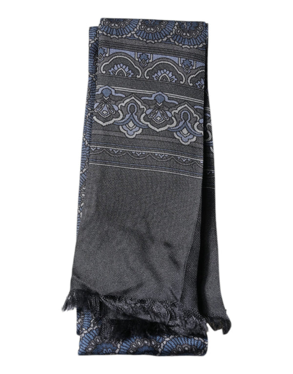 Dark Blue Fantasy Silk Neck Wrap Shawl Scarf Dolce & Gabbana