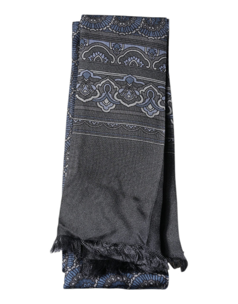 Dark Blue Fantasy Silk Neck Wrap Shawl Scarf Dolce & Gabbana
