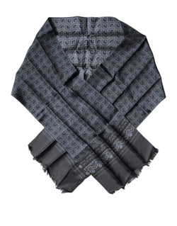 Dark Blue Fantasy Silk Neck Wrap Shawl Scarf Dolce & Gabbana